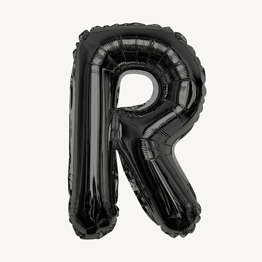 R alphabet balloon collage element, party decoration letter psd