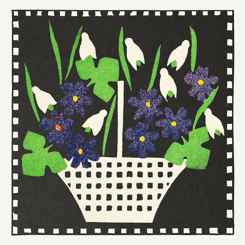 Basket of Flowers (1907) by Leopoldine Kolbe. Original from The MET Museum. Digitally enhanced by rawpixel.