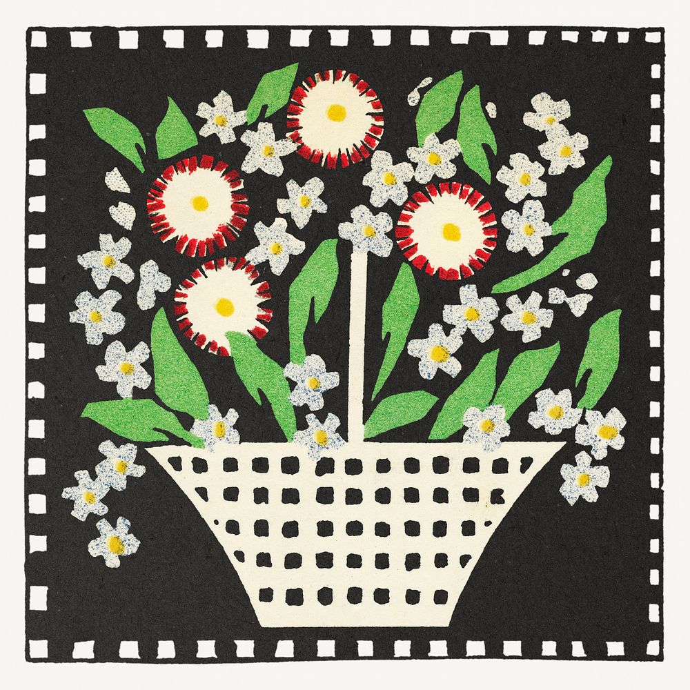 Basket of flowers template