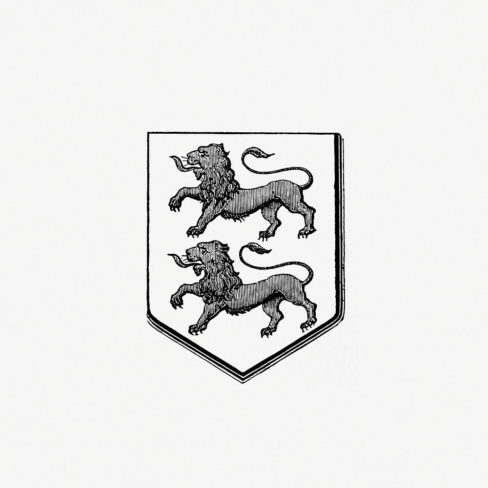 Lion medieval heraldic design illustration