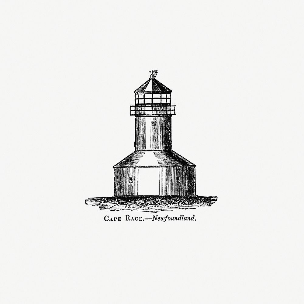 Cape Race. Newfoundland from Circular relating to Lighthouses, Lightships, Buoys, and Beacons (1863) published by Alexander…
