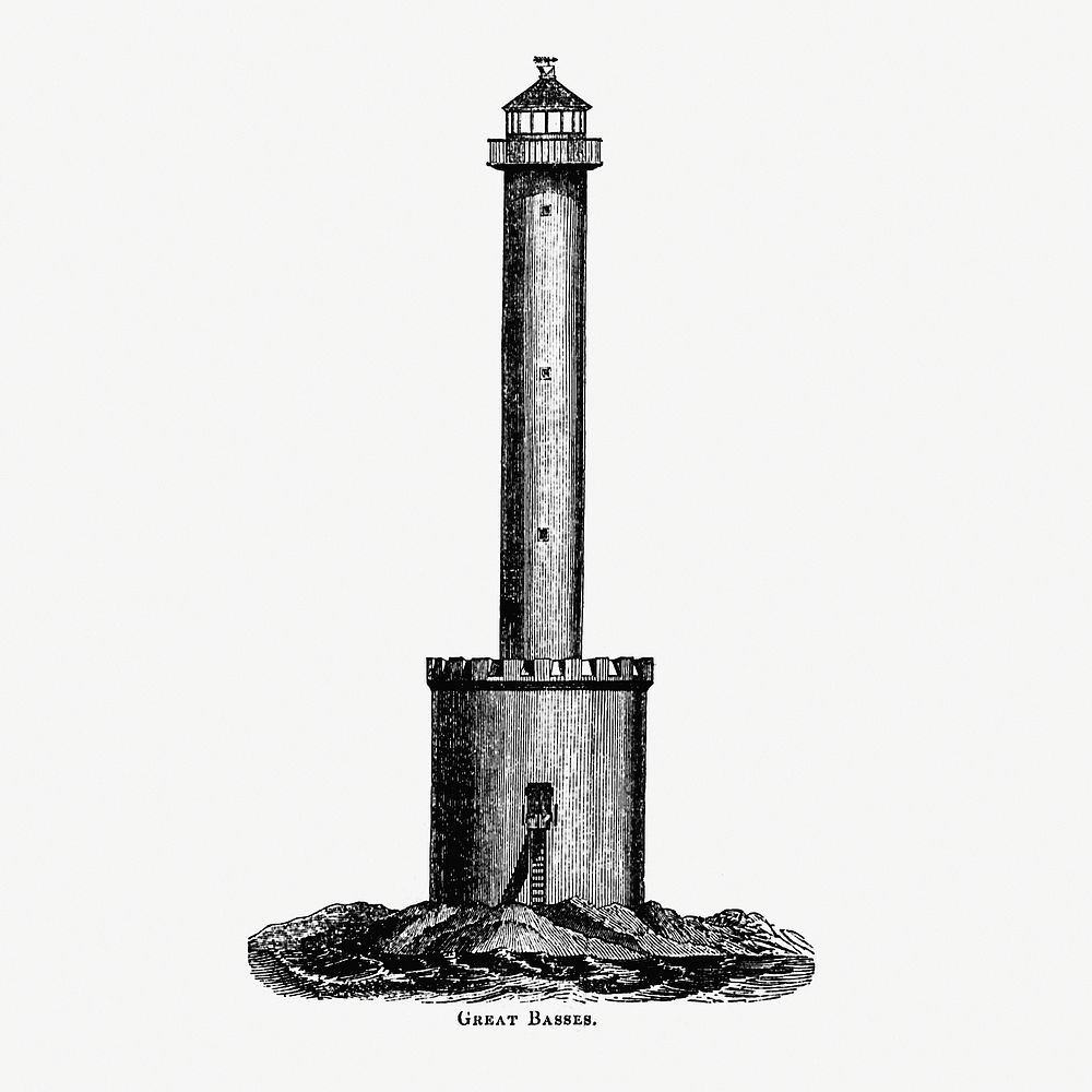 Great Basses from Circular relating to Lighthouses, Lightships, Buoys, and Beacons (1863) published by Alexander Gordon.…