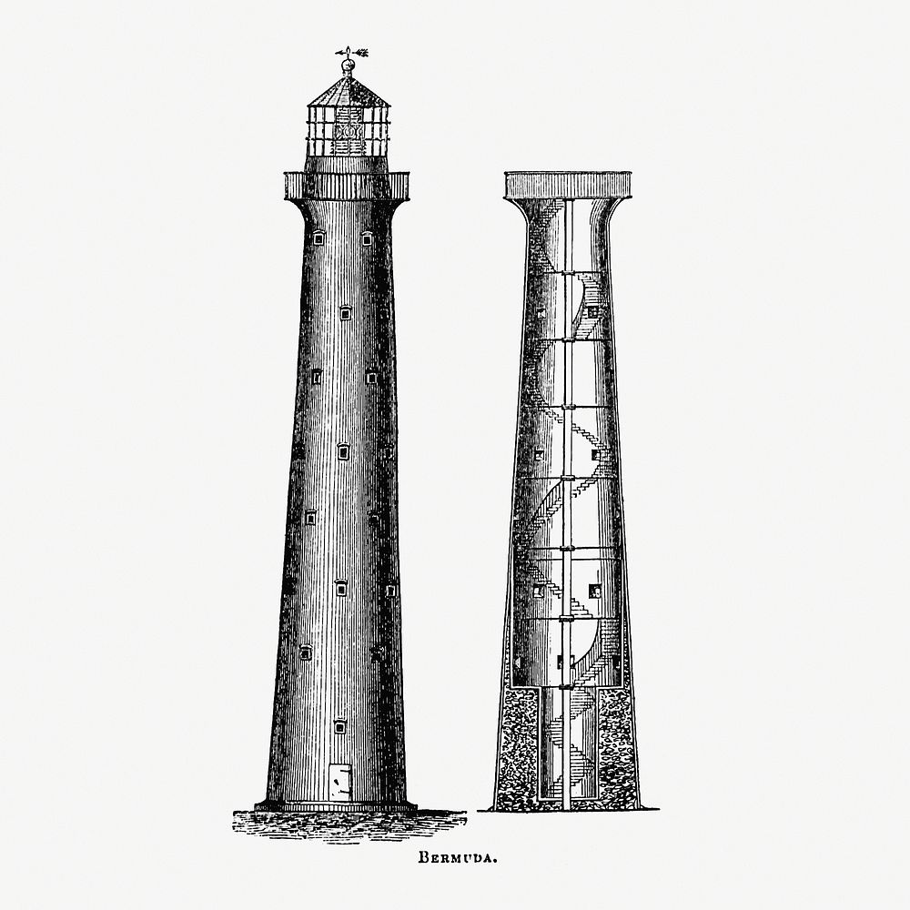 Bermuda from Circular relating to Lighthouses, Lightships, Buoys, and Beacons (1863) published by Alexander Gordon. Original…