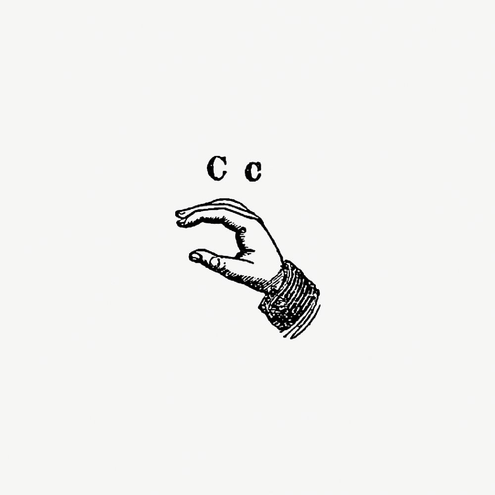 Sign language for letter C illustration vector