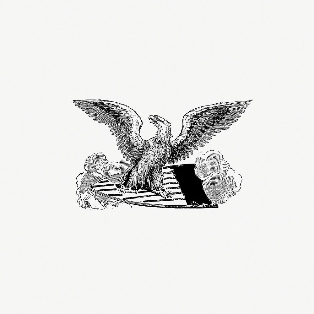 Eagle on a shield from Philadelphia as it is in 1852 (1852) published by R. A. Smith. Original from the British Library.…