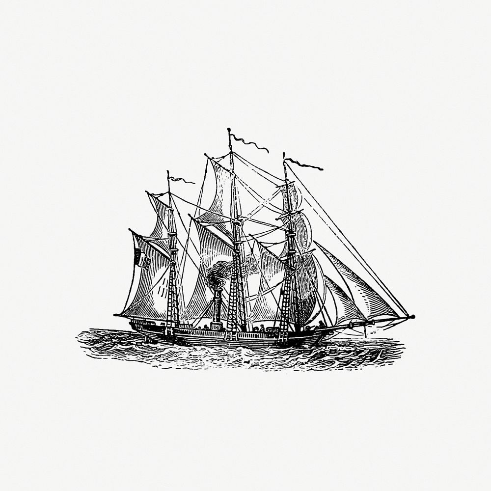 Drawing of a steamboat