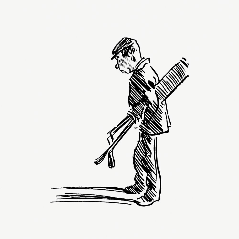 Drawing of a golfer