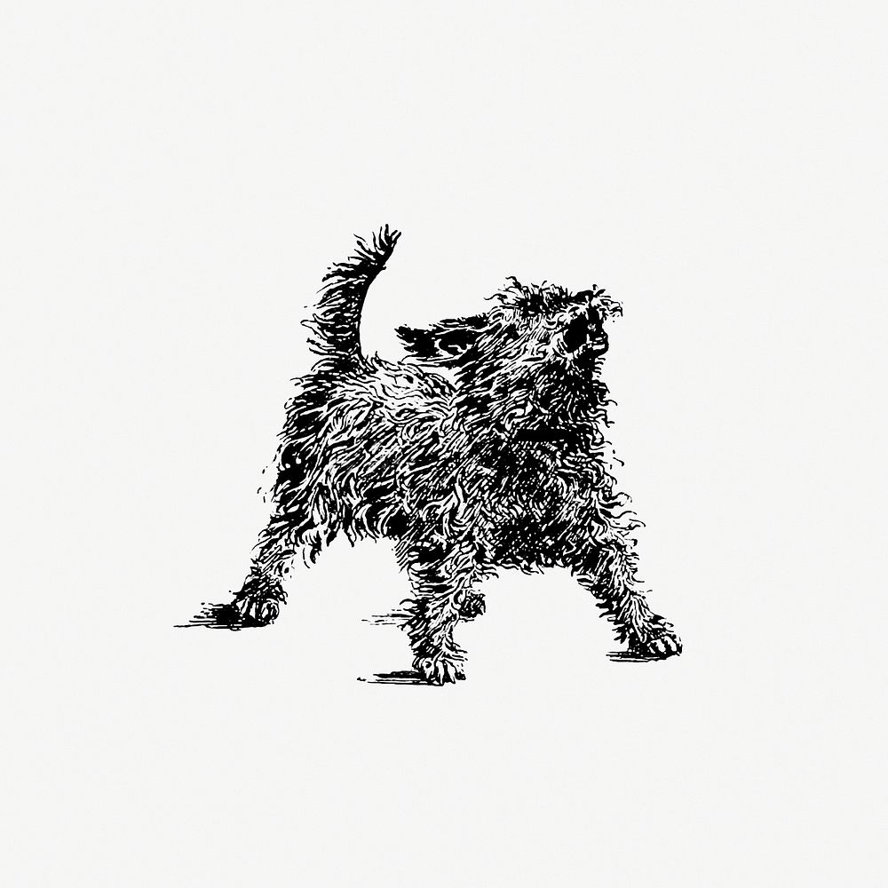 Puppy from DrawingRoom Plays (1888) Free Photo Illustration rawpixel