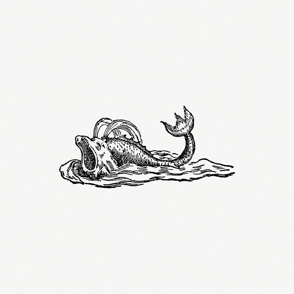 Aquatic creature from Real Sailor-Songs. Collected and Edited by J. Ashton. Two Hundred Illustrations published by…