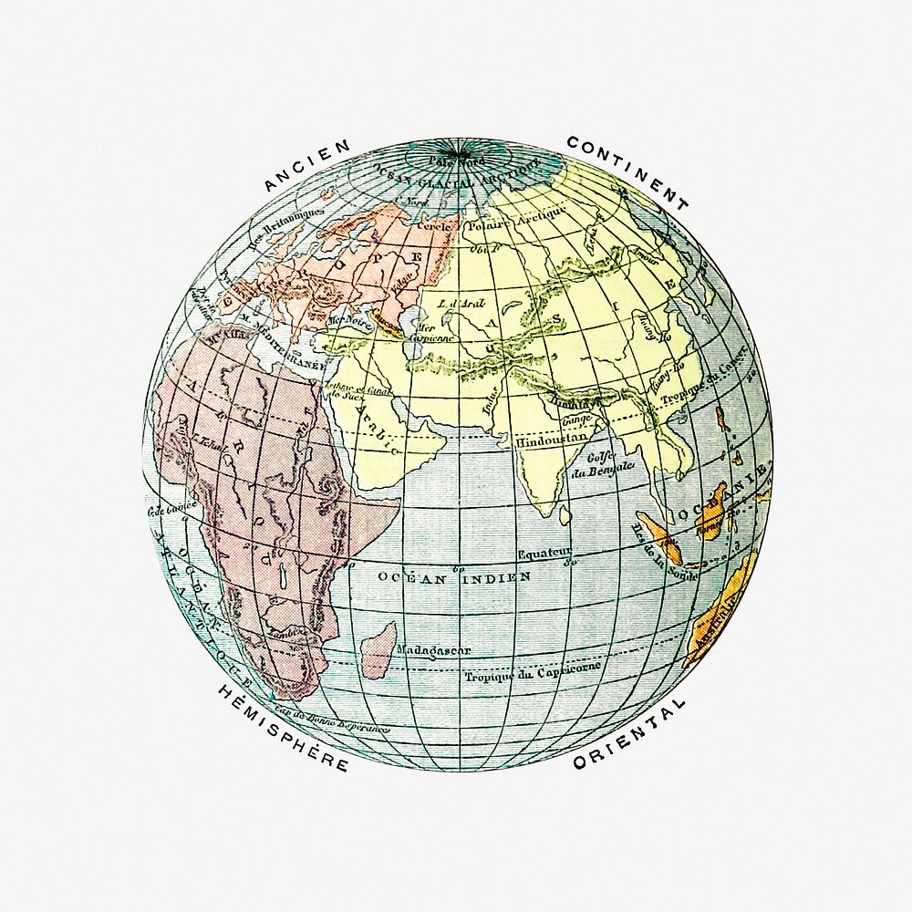 Drawing of a world atlas