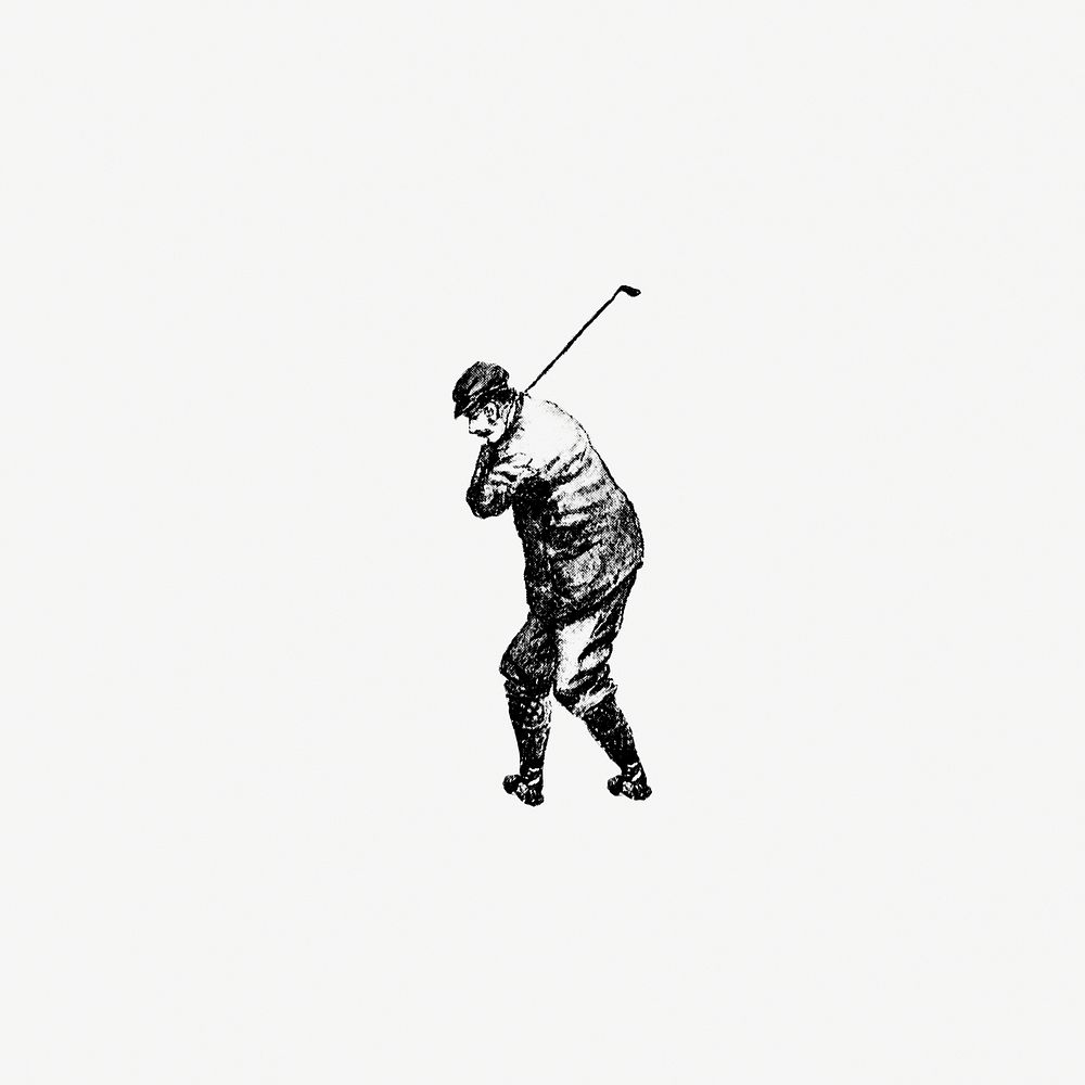 Vintage golfer from Won at the Last Hole. A Golfing Romance, Etc published by Cassell & Co. (1893). Original from the…