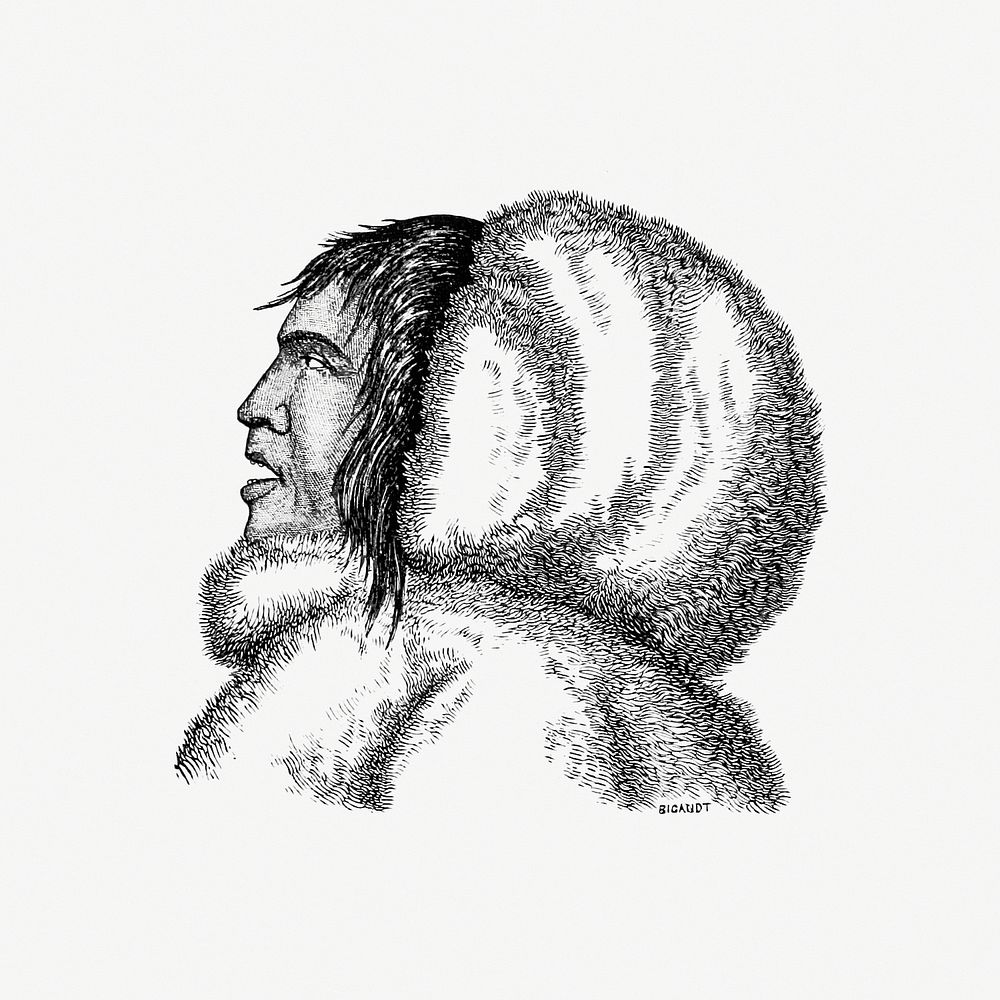 Drawing of a male Eskimo