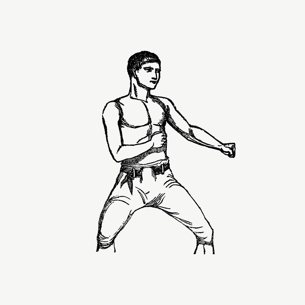 Drawing of a boxing fighter