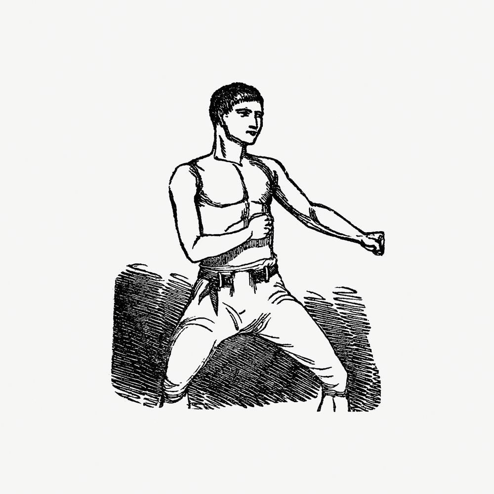 Boxing Fighter from A Collection Of Ballads Printed In London. Formed by T. Crampton (1860). Original from the British…