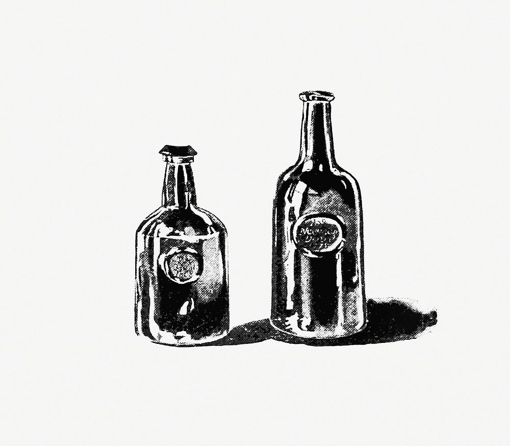 Old port wine bottles, date 1775 from Oporto, Old And New. Being A Historical Record Of The Port Wine Trade, etc published…