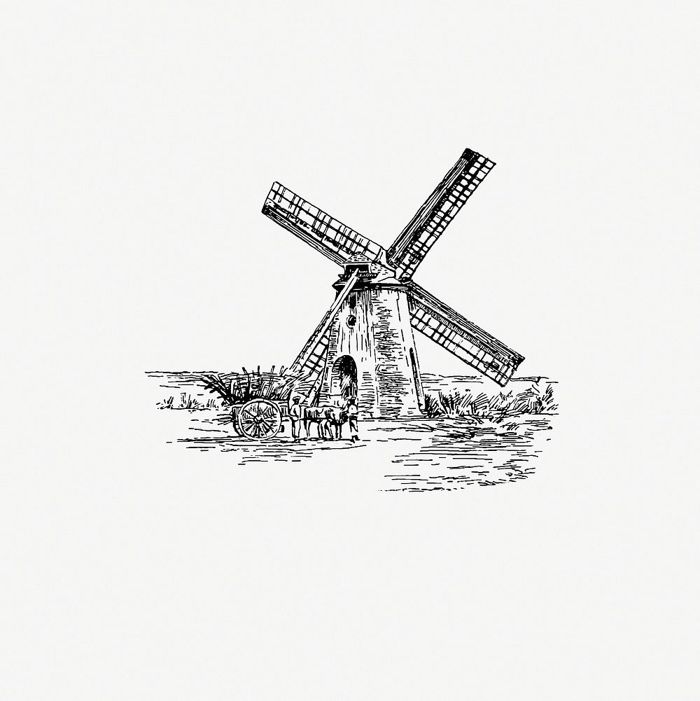 Drawing of a windmill