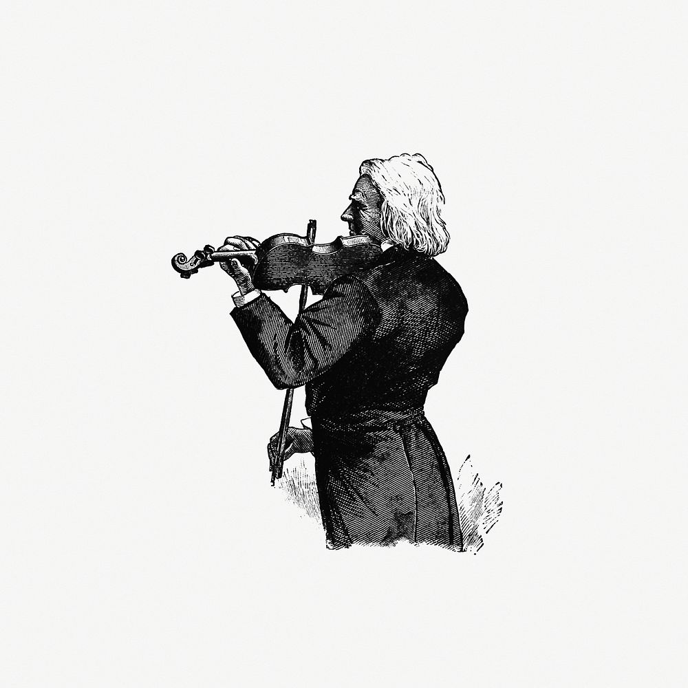 Drawing of a violinist