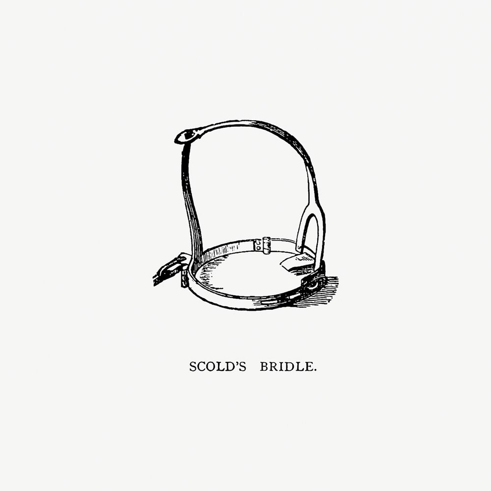 Drawing of a Scold's bridle