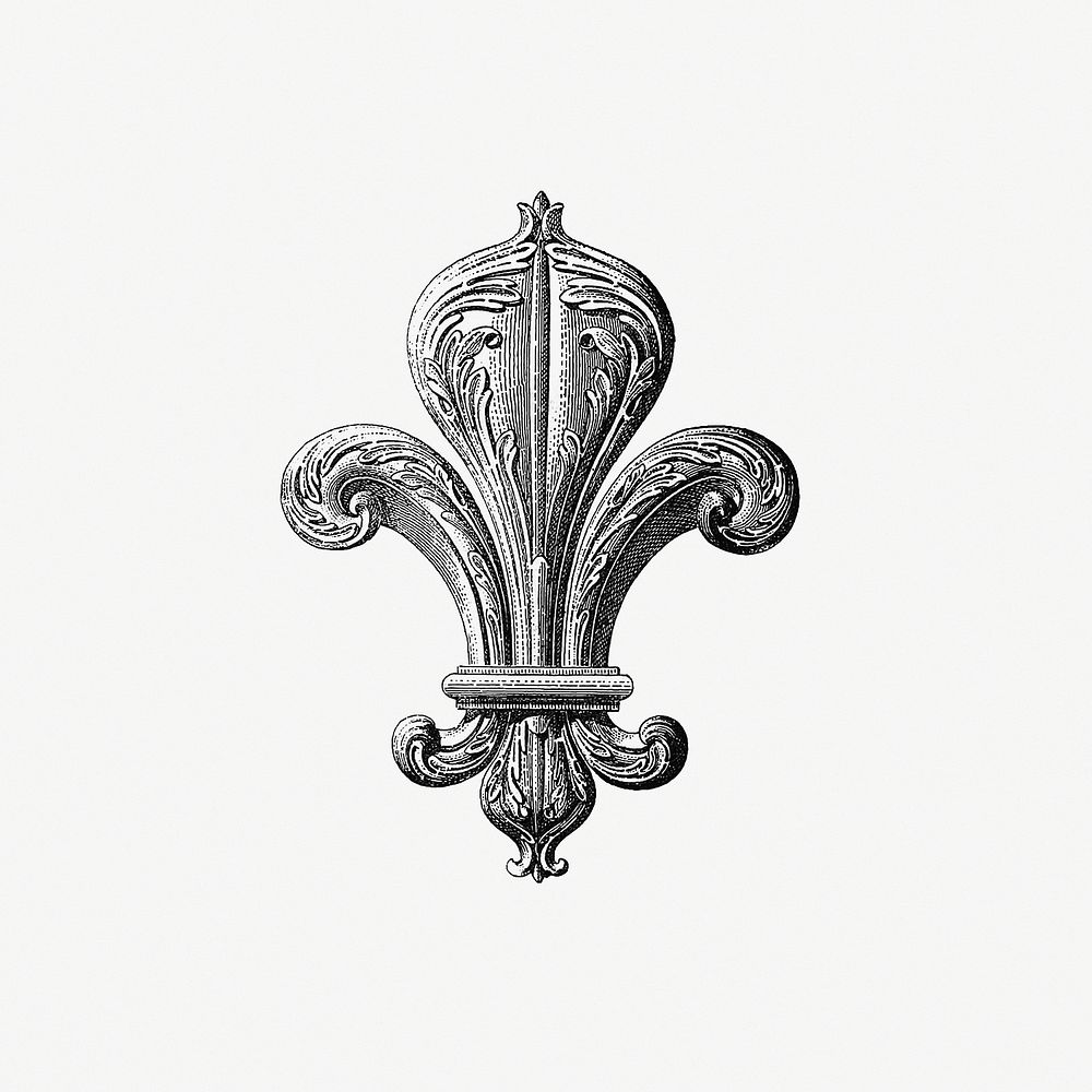 Fleur de lys of the board room from Artistic And Historical Guide At The Palais De Fontainebleau, Etc. (1889). Original from…