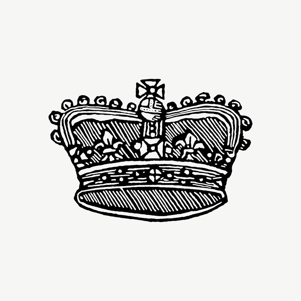 Vintage Victorian style crown.Original from the British Library. Digitally enhanced by rawpixel.