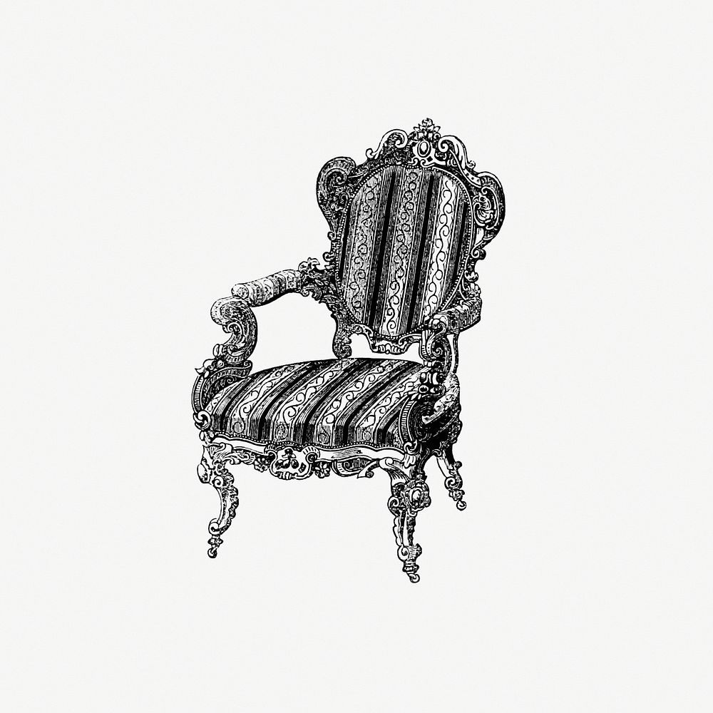 Vintage Victorian style chair engraving