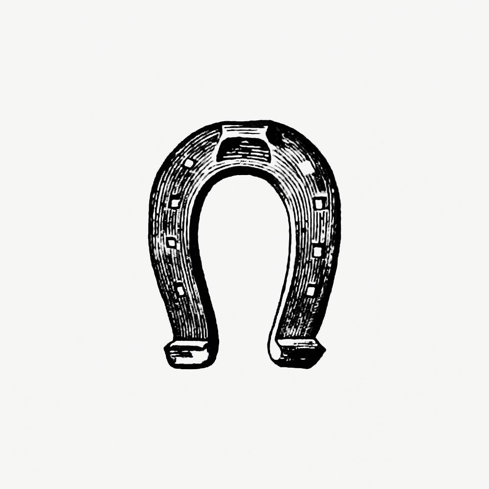 Vintage Victorian style horseshoe engraving. Original from the British Library. Digitally enhanced by rawpixel.