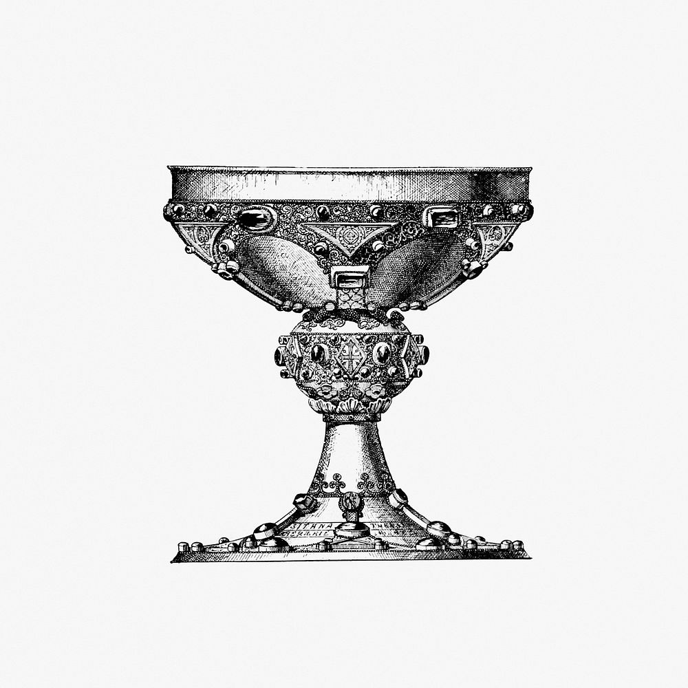 Vintage Victorian style goblet engraving. Original from the British Library. Digitally enhanced by rawpixel.