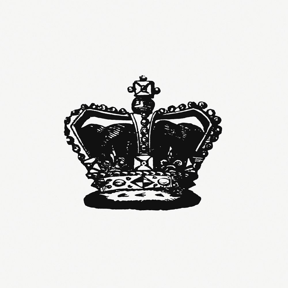 Vintage Victorian style crown.Original from the British Library. Digitally enhanced by rawpixel.