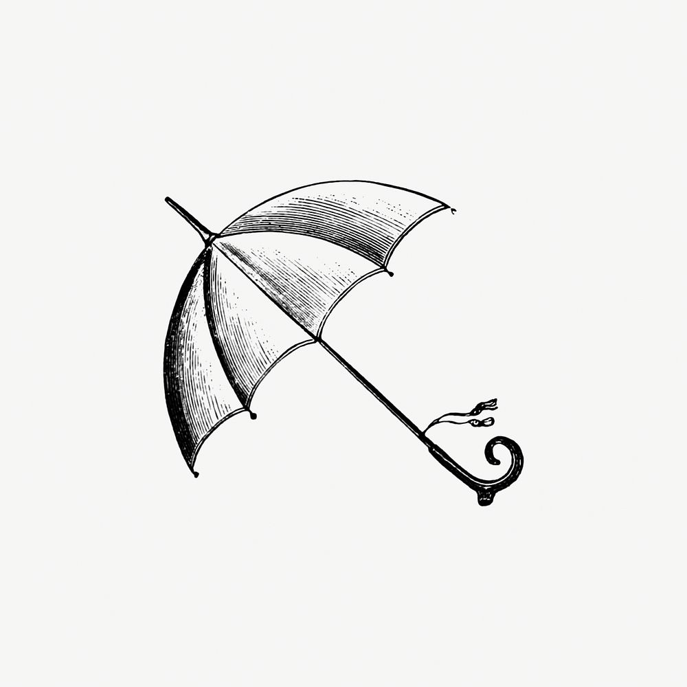 Vintage Victorian style umbrella engraving. Original from the British Library. Digitally enhanced by rawpixel.