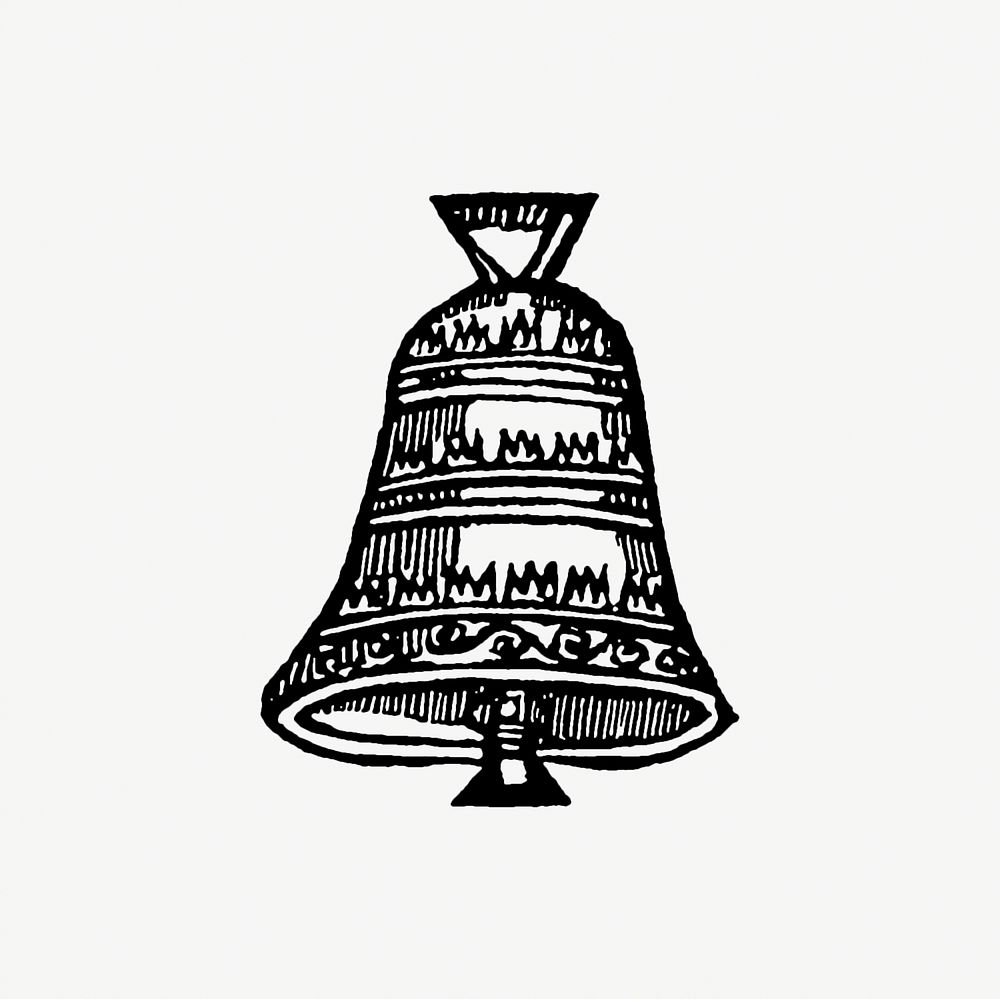 Vintage Victorian style bell engraving. Original from the British Library. Digitally enhanced by rawpixel.
