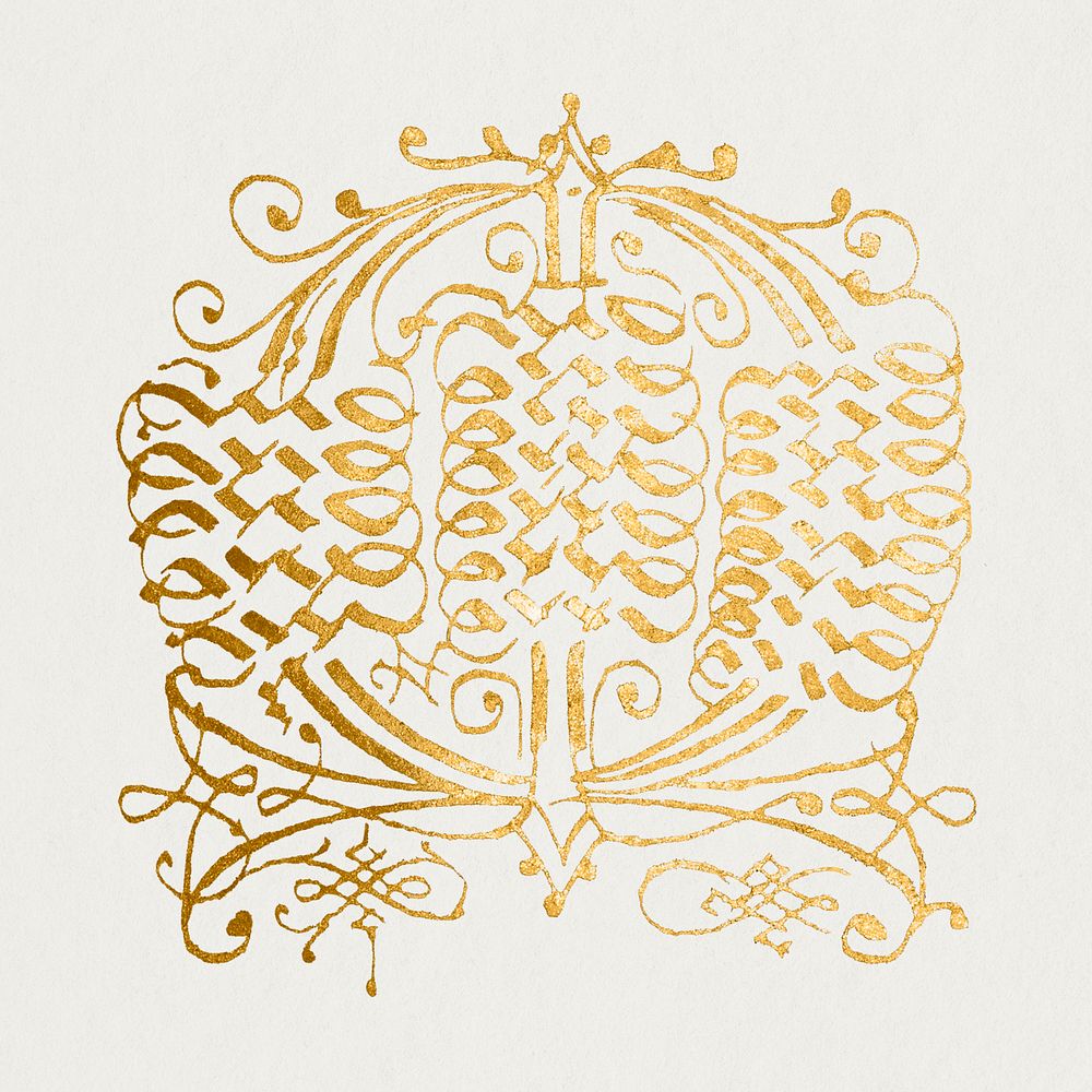 Medieval gold emblem psd badge symbol