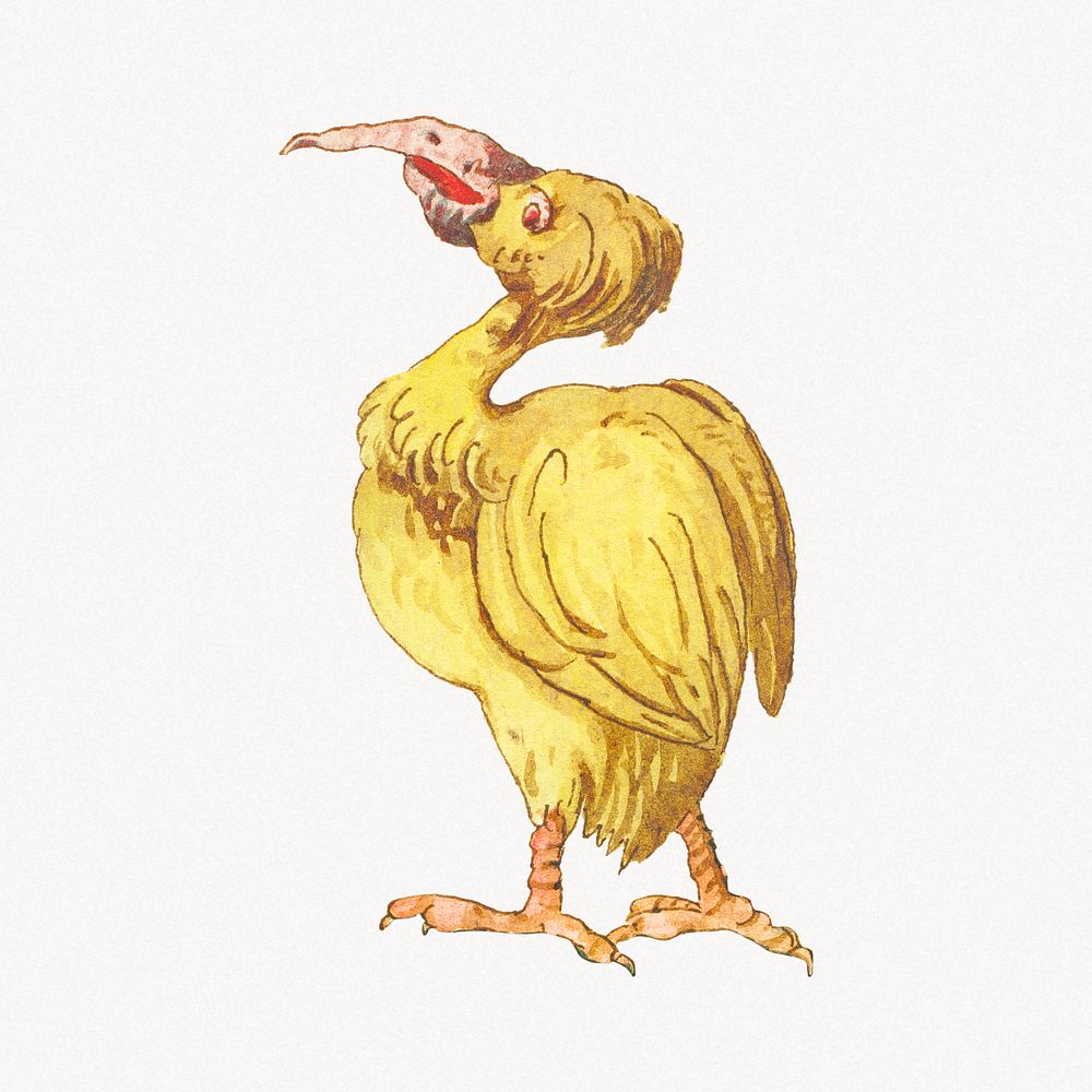 Vintage yellow bird design element