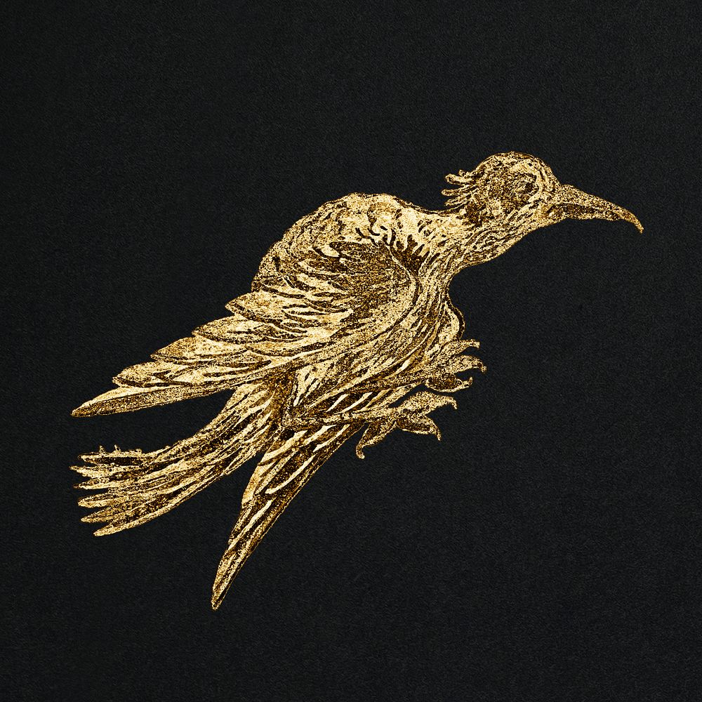 Vintage gold bird design element