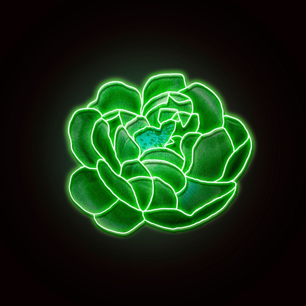 Neon green rose mockup