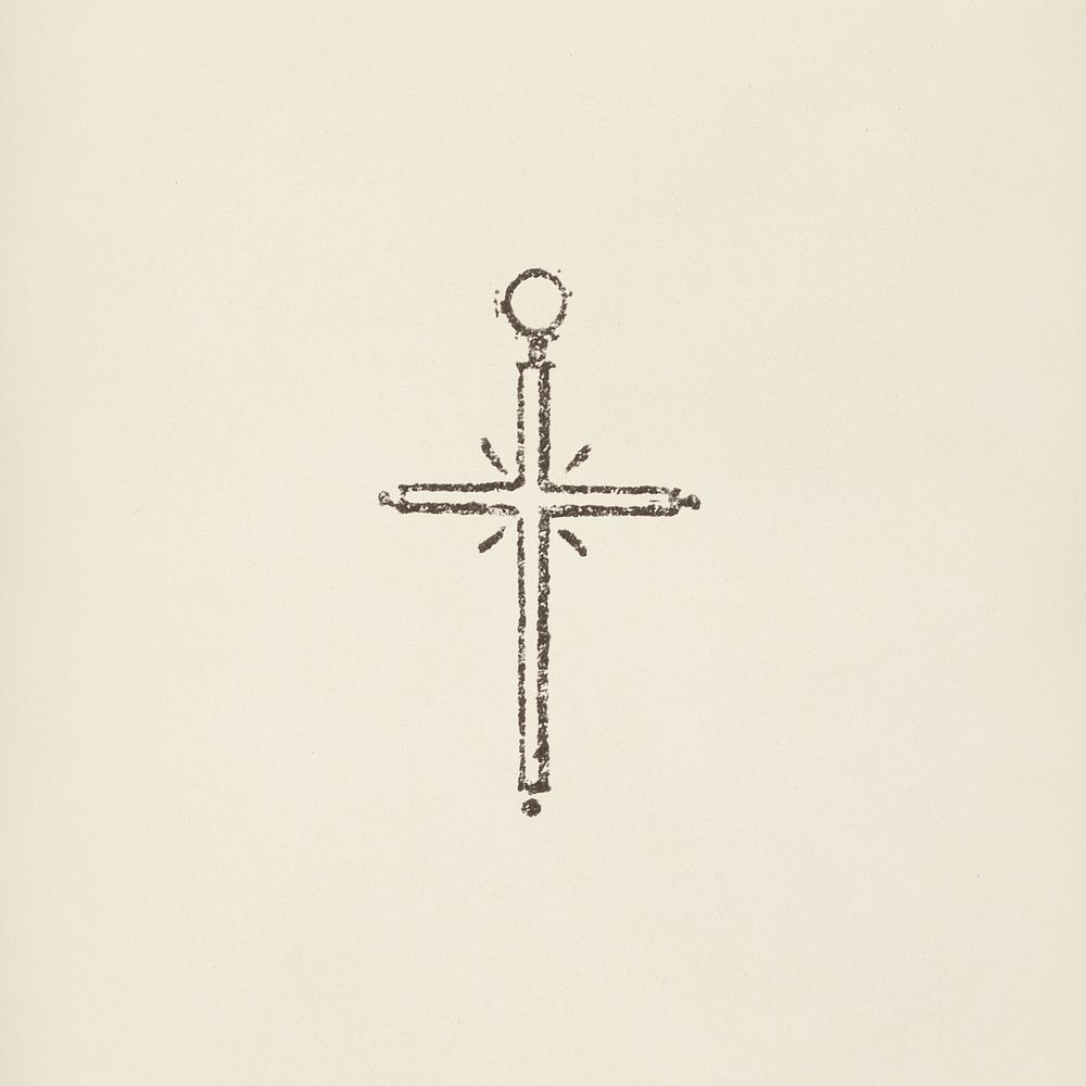 Cross icon from L'ornement Polychrome (1888) by Albert Racinet (1825&ndash;1893). Digitally enhanced from our own original…