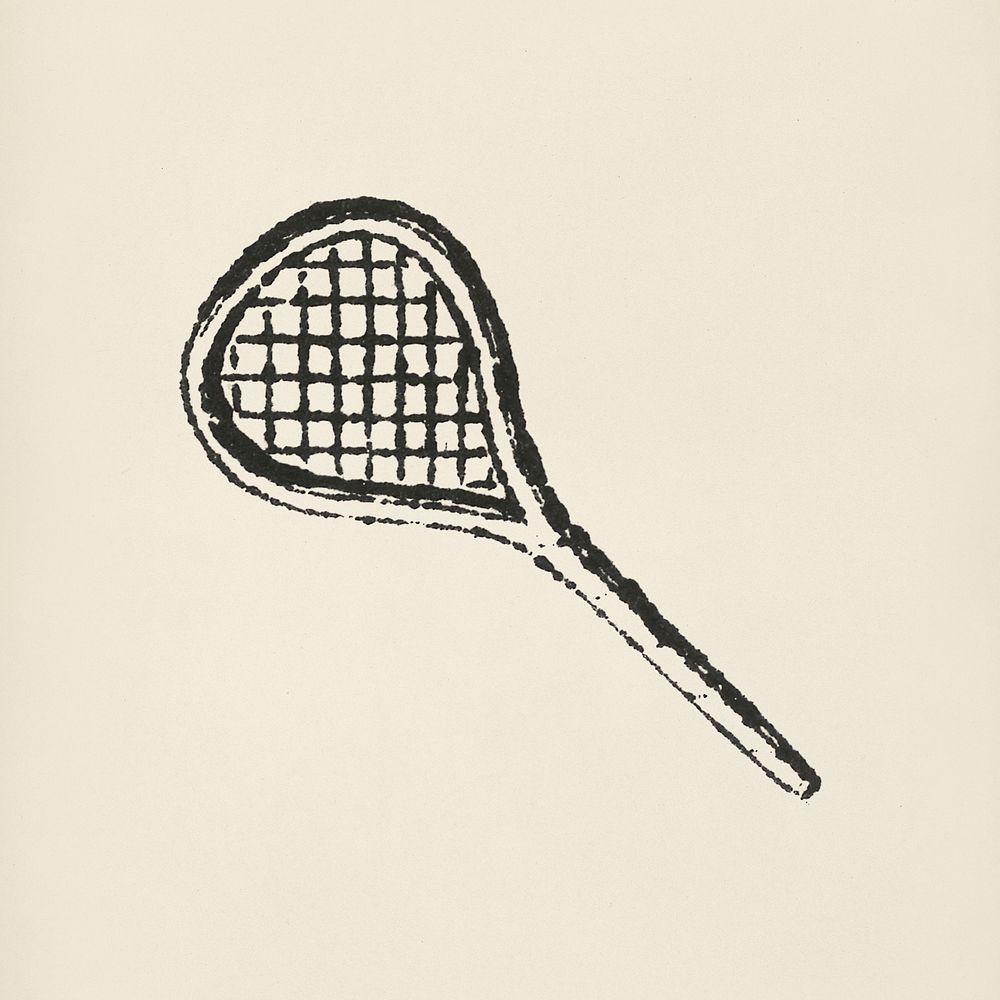 Racket icon from L'ornement Polychrome (1888) by Albert Racinet (1825&ndash;1893). Digitally enhanced from our own original…