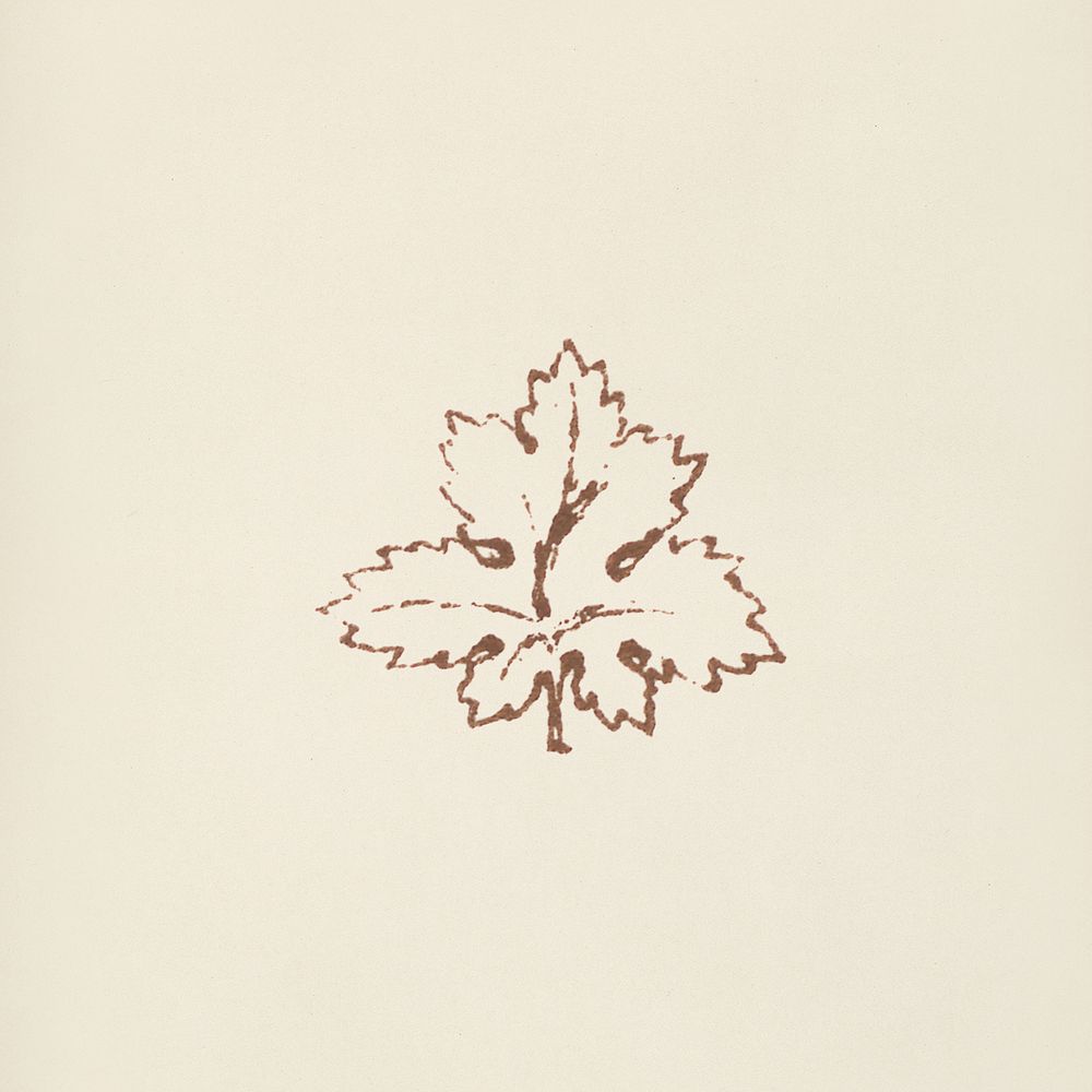 Maple leaf icon from L'ornement Polychrome (1888) by Albert Racinet (1825&ndash;1893). Digitally enhanced from our own…