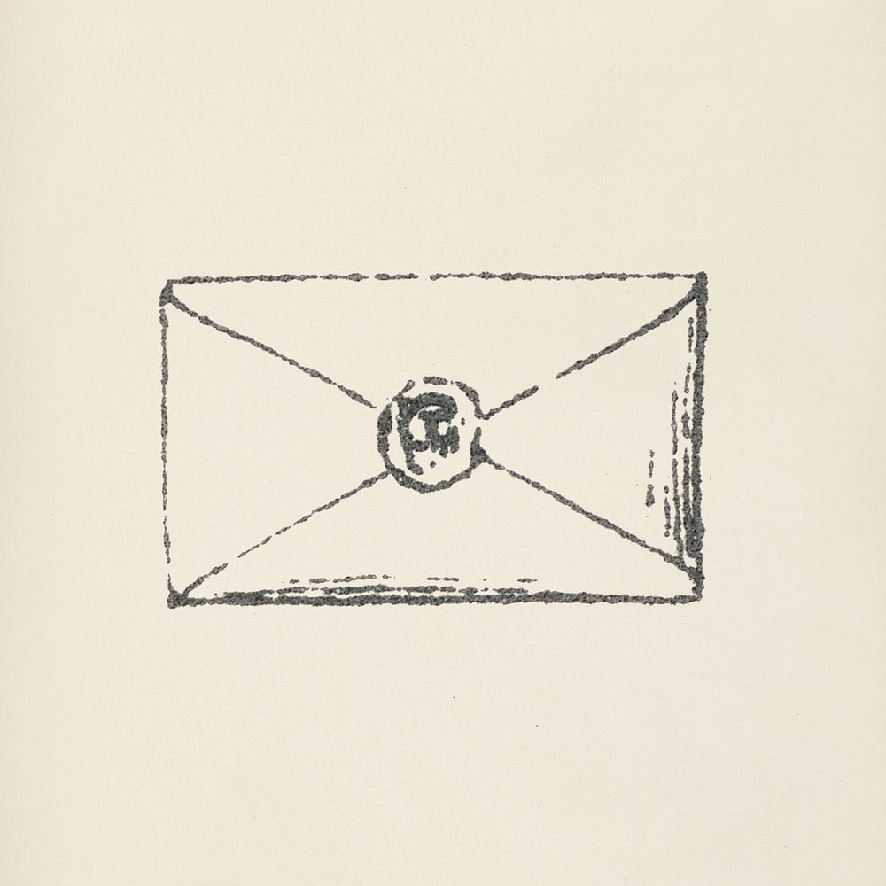 Envelope icon from L'ornement Polychrome (1888) by Albert Racinet (1825&ndash;1893). Digitally enhanced from our own…