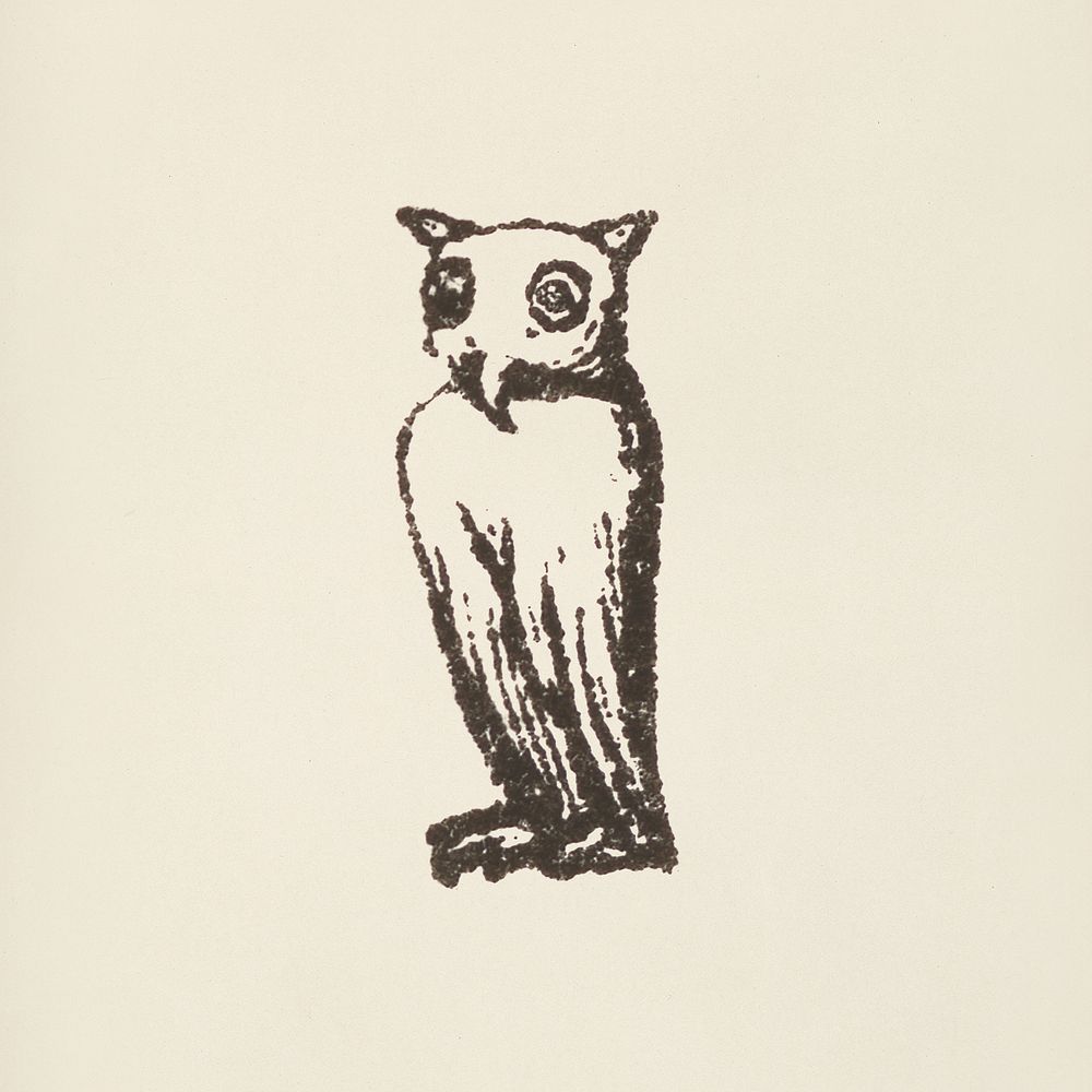 Owl icon from L'ornement Polychrome (1888) by Albert Racinet (1825&ndash;1893). Digitally enhanced from our own original…