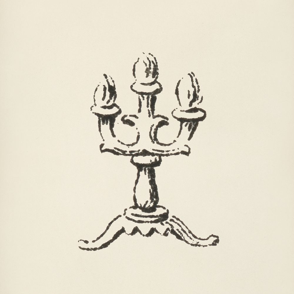 Candle holder icon from L'ornement Polychrome (1888) by Albert Racinet (1825&ndash;1893). Digitally enhanced from our own…