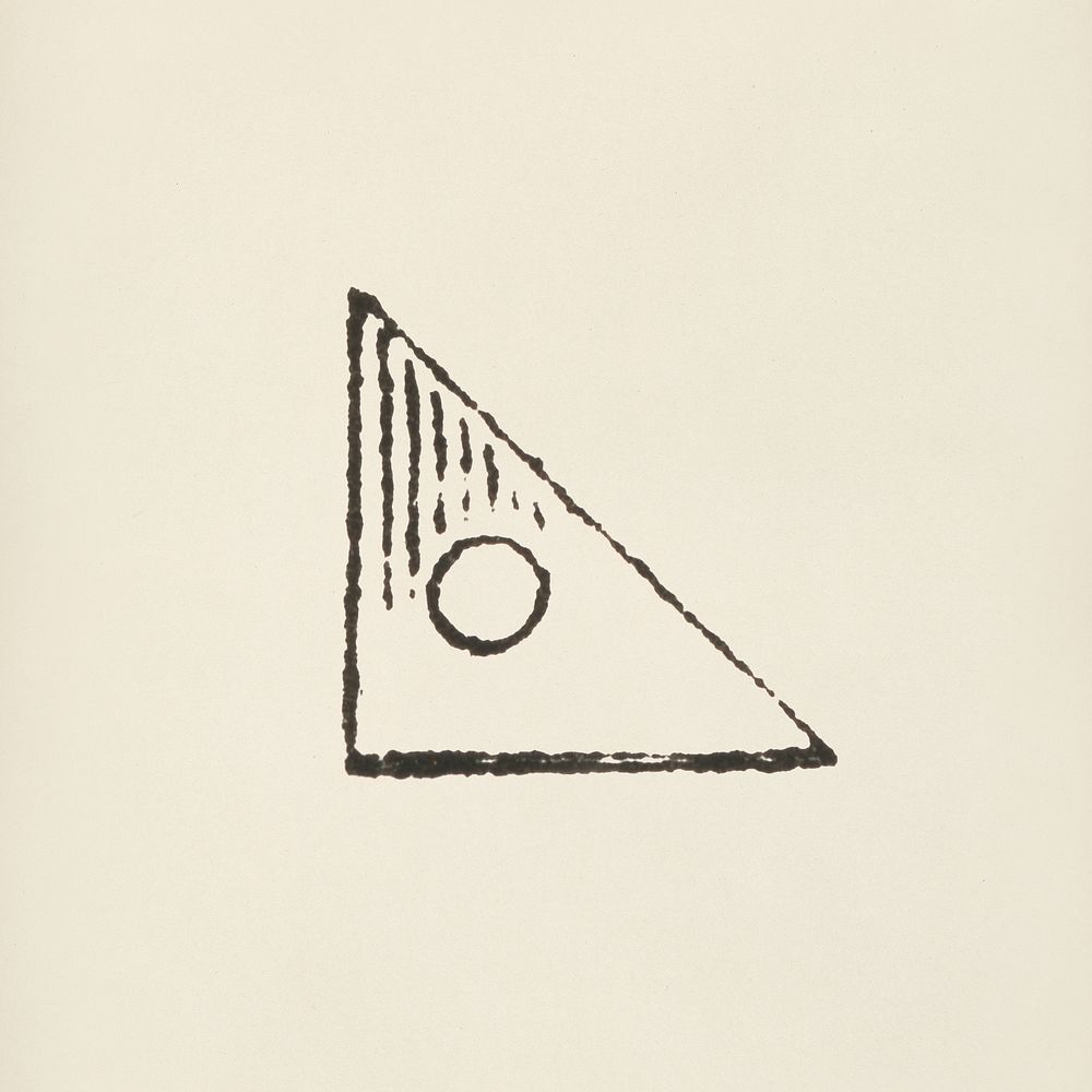 Set square icon from L'ornement Polychrome (1888) by Albert Racinet (1825&ndash;1893). Digitally enhanced from our own…
