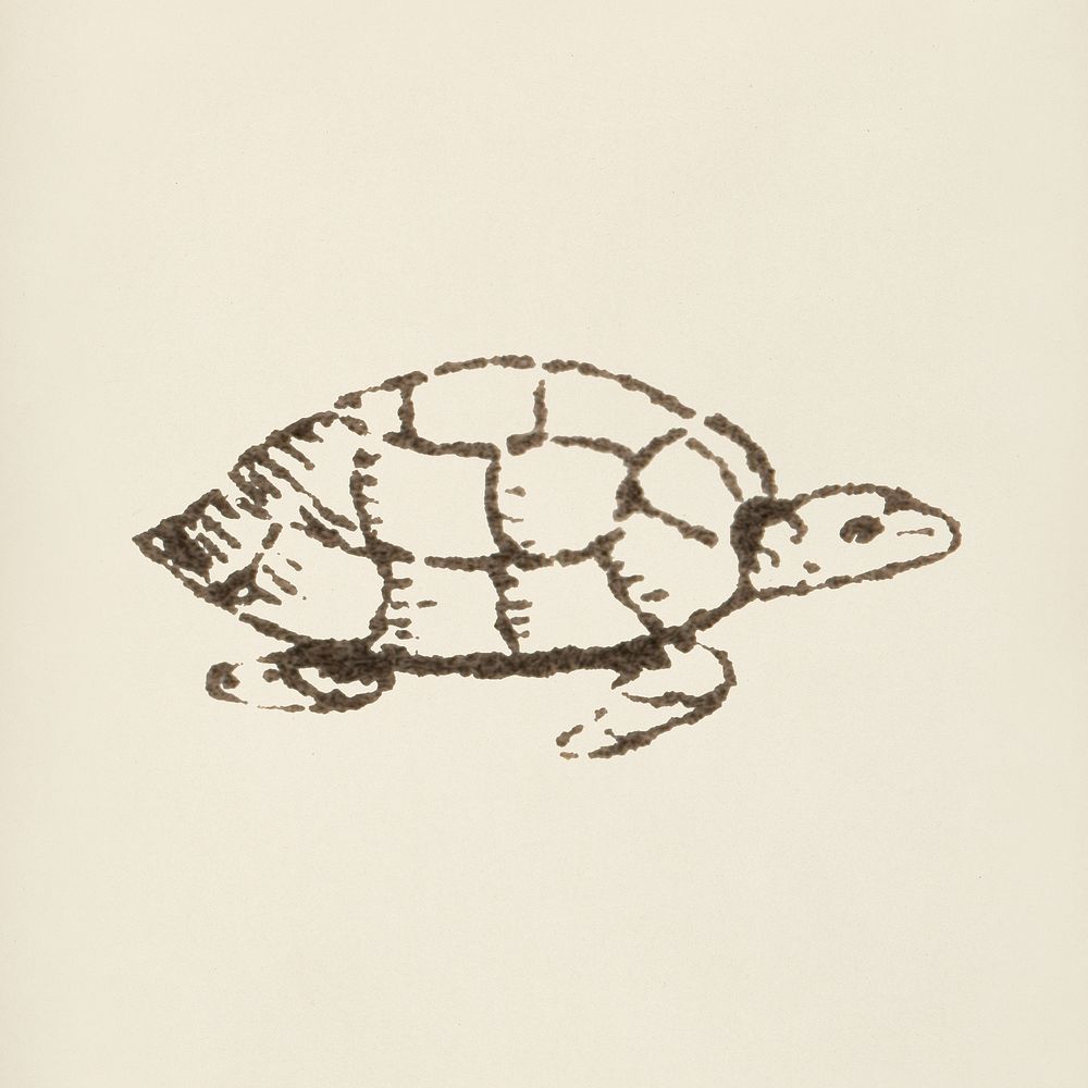 Turtle icon from L'ornement Polychrome (1888) by Albert Racinet (1825&ndash;1893). Digitally enhanced from our own original…