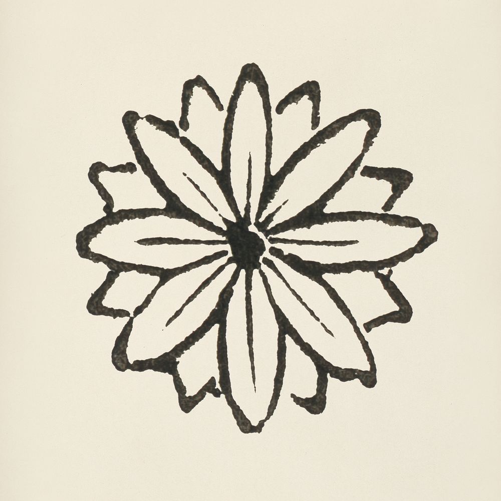 Chrysanzthemum icon from L'ornement Polychrome (1888) by Albert Racinet (1825&ndash;1893). Digitally enhanced from our own…