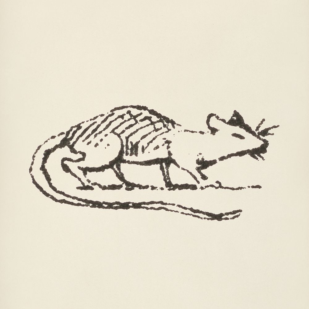 Rat icon from L'ornement Polychrome (1888) by Albert Racinet (1825&ndash;1893). Digitally enhanced from our own original…