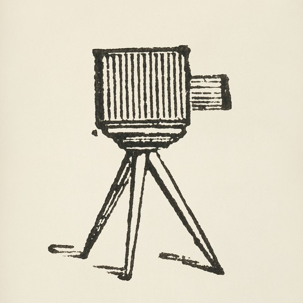 Vintage camera icon from L'ornement Polychrome (1888) by Albert Racinet (1825&ndash;1893). Digitally enhanced from our own…