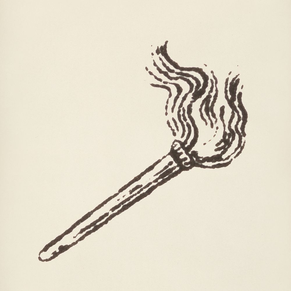 Torch icon from L'ornement Polychrome (1888) by Albert Racinet (1825&ndash;1893). Digitally enhanced from our own original…