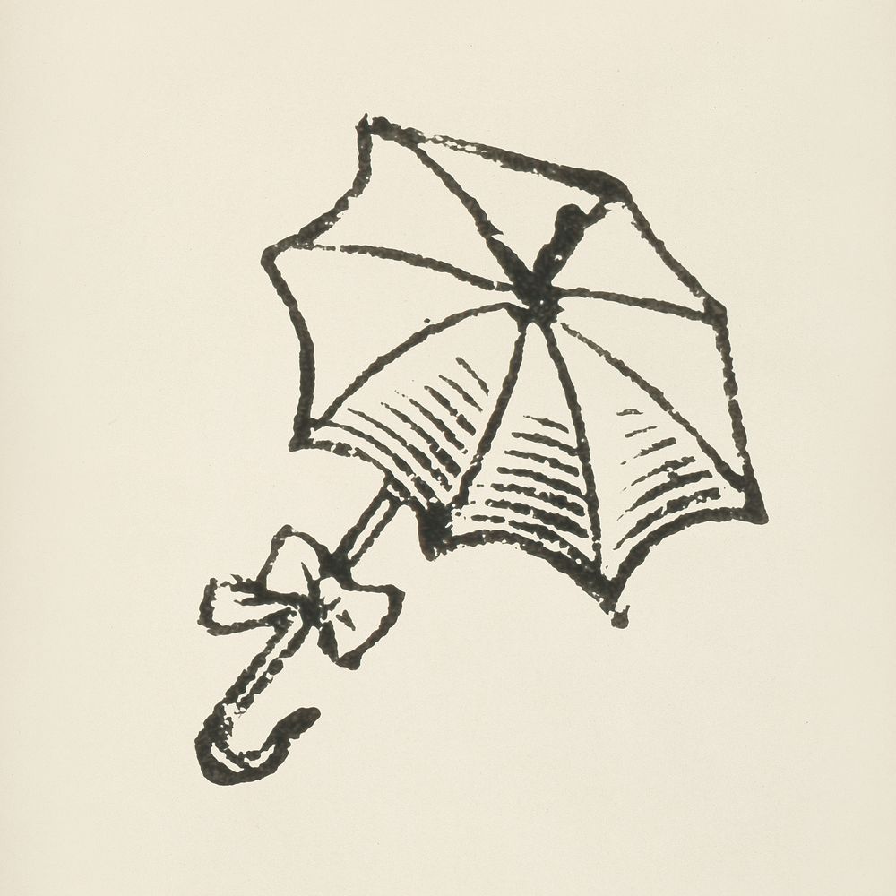 Umbrella icon from L'ornement Polychrome (1888) by Albert Racinet (1825&ndash;1893). Digitally enhanced from our own…