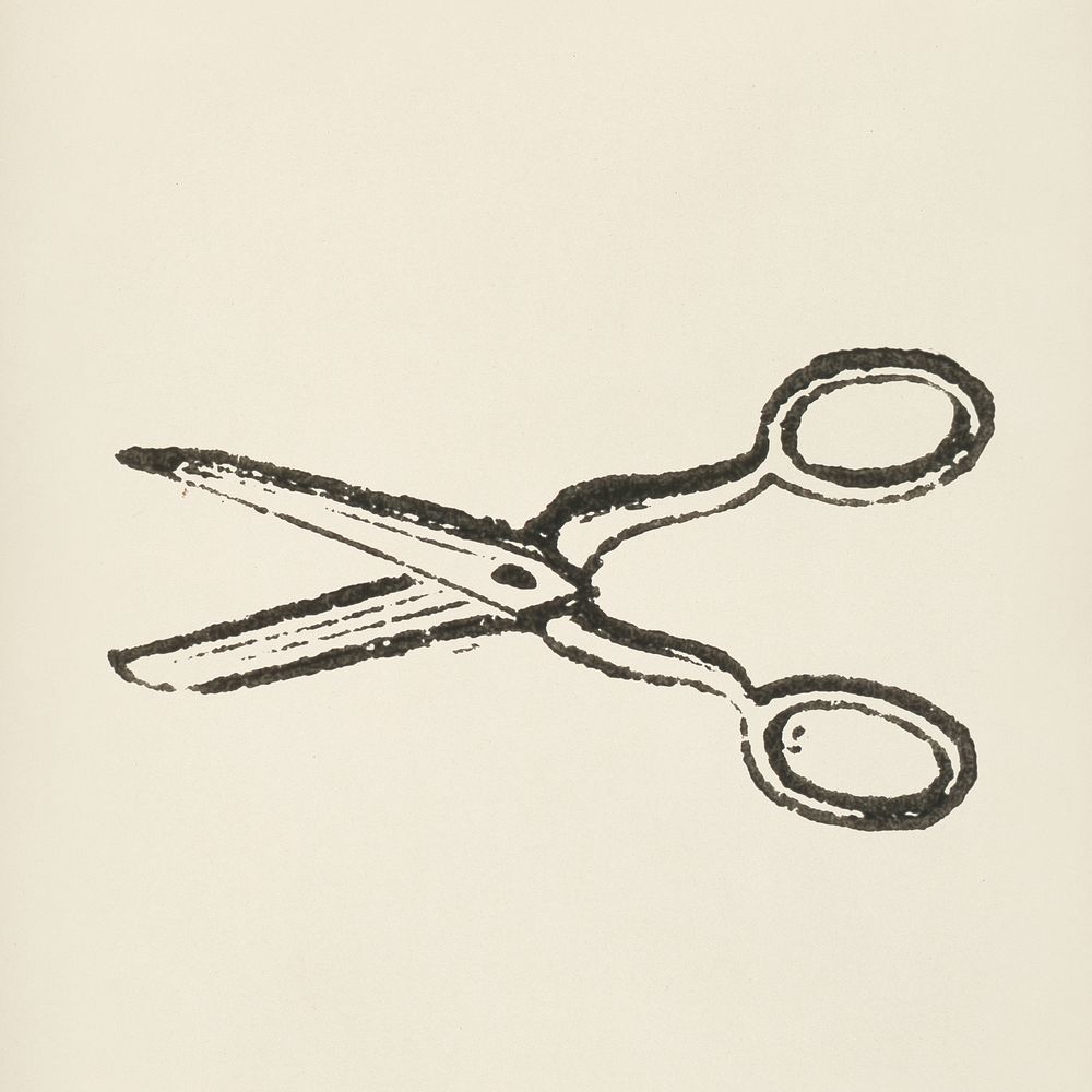Scissors icon from L'ornement Polychrome (1888) by Albert Racinet (1825&ndash;1893). Digitally enhanced from our own…