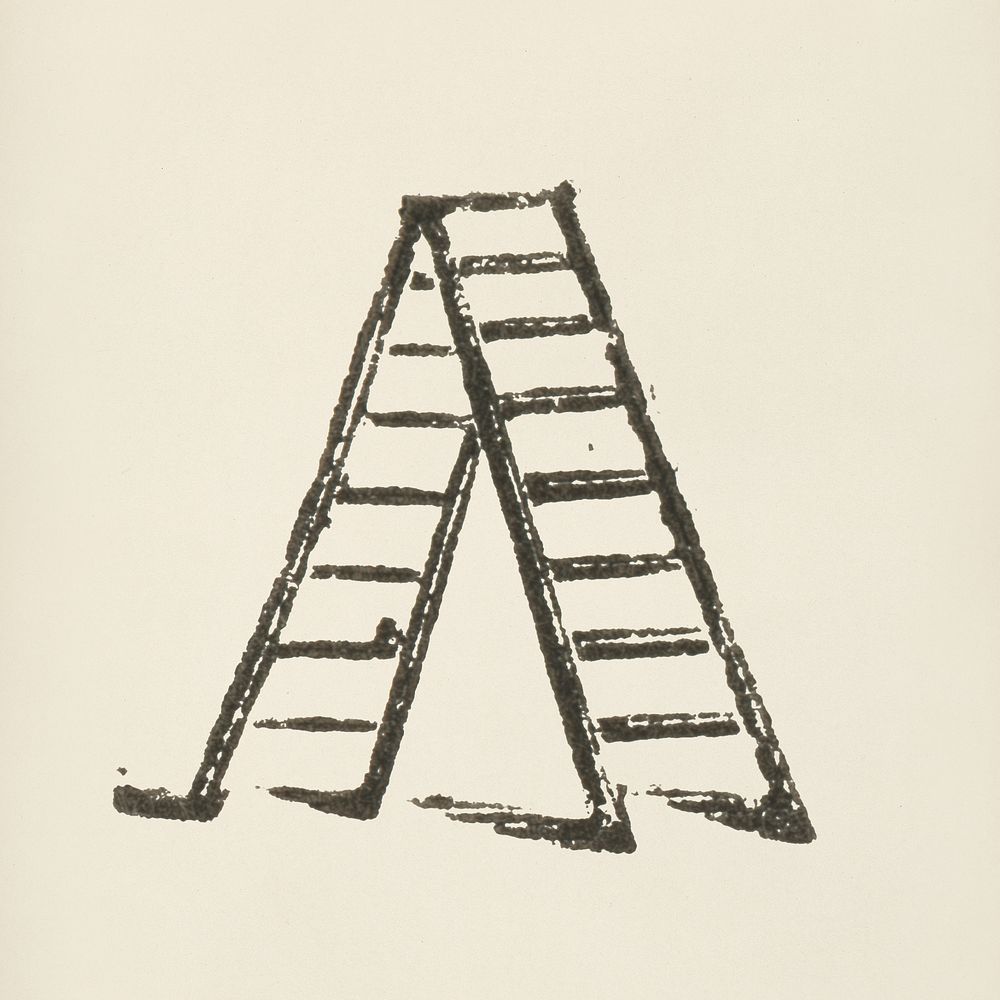 Ladder icon from L'ornement Polychrome (1888) by Albert Racinet (1825&ndash;1893). Digitally enhanced from our own original…