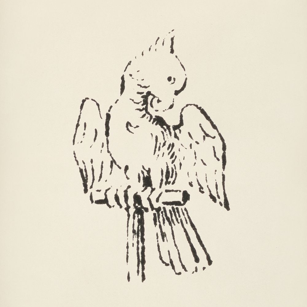 Cockatoo icon from L'ornement Polychrome (1888) by Albert Racinet (1825&ndash;1893). Digitally enhanced from our own…